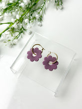 Load image into Gallery viewer, The Corduroy Flower Thick Hoops