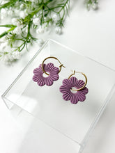 Load image into Gallery viewer, The Corduroy Flower Thick Hoops