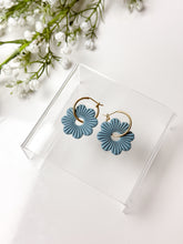 Load image into Gallery viewer, The Corduroy Flower Thick Hoops