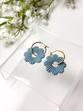 Load image into Gallery viewer, The Corduroy Flower Thick Hoops