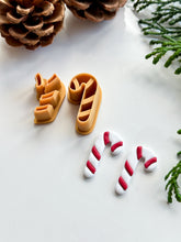 Load image into Gallery viewer, Candy Cane Detailed Polymer Clay Cutter Set