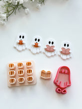 Load image into Gallery viewer, Ghost with Book/Pumpkin 2025 Polymer Clay Cutter