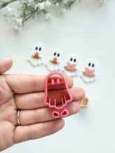 Load image into Gallery viewer, Ghost with Book/Pumpkin 2025 Polymer Clay Cutter