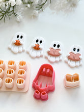 Load image into Gallery viewer, Ghost with Book/Pumpkin 2025 Polymer Clay Cutter