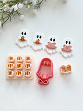 Load image into Gallery viewer, Ghost with Book/Pumpkin 2025 Polymer Clay Cutter