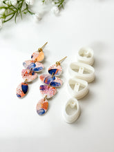 Load image into Gallery viewer, Quadruple Pebble Dangle #1 with Drill Guides Polymer Clay Cutter PCC1801