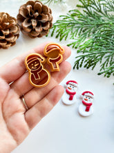 Load image into Gallery viewer, Snowman Detailed Polymer Clay Cutter Set