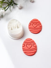 Load image into Gallery viewer, Easter Egg with Hearts Polymer Clay Cutter PCC1818