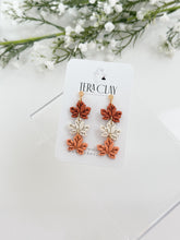 Load image into Gallery viewer, The Triple Maple Leaf Dangles (also in silver)