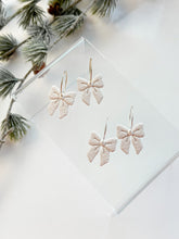 Load image into Gallery viewer, The White Bow Hoops (also in silver)