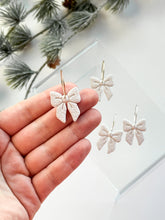 Load image into Gallery viewer, The White Bow Hoops (also in silver)