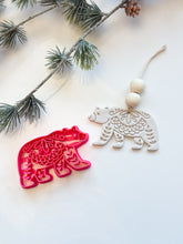 Load image into Gallery viewer, Bear Folk Art Christmas Tree Ornament Polymer Clay Cutter PCC1866