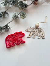 Load image into Gallery viewer, Bear Folk Art Christmas Tree Ornament Polymer Clay Cutter PCC1866