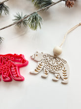 Load image into Gallery viewer, Bear Folk Art Christmas Tree Ornament Polymer Clay Cutter PCC1866