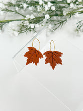 Load image into Gallery viewer, The Classic Maple Leaf Hoops (also in silver)