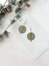 Load image into Gallery viewer, The Textured Round Hoops in Sage Green (also in silver)