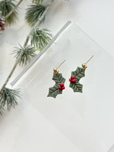 Load image into Gallery viewer, The Double Holly Berry Dangles (also in silver)