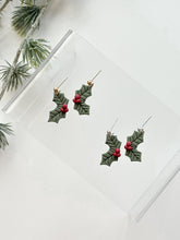 Load image into Gallery viewer, The Double Holly Berry Dangles (also in silver)