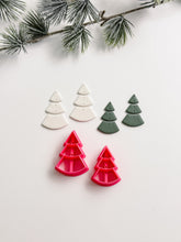 Load image into Gallery viewer, Christmas Tree Rounded Set with Drill Guides Polymer Clay Cutter