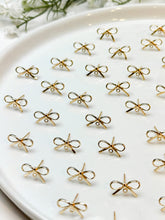 Load image into Gallery viewer, 18K Real Gold/925 Sterling Silver Plated Bow Ribbon Knot Stud Posts with 925 Sterling Silver Pins