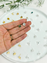 Load image into Gallery viewer, 18K Real Gold/925 Sterling Silver Plated Hexagon with 925 Sterling Silver Stud Posts