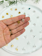 Load image into Gallery viewer, 18K Real Gold/925 Sterling Silver Plated Hexagon with 925 Sterling Silver Stud Posts