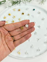Load image into Gallery viewer, 18K Real Gold/925 Sterling Silver Plated Hexagon with 925 Sterling Silver Stud Posts