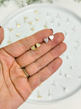 Load image into Gallery viewer, 18K Real Gold / 925 Sterling Silver Plated Heart Posts with 925 Sterling Silver Stud Posts