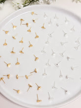Load image into Gallery viewer, 18K Real Gold / 925 Sterling Silver Plated Heart Posts with 925 Sterling Silver Stud Posts