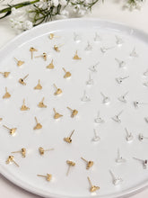 Load image into Gallery viewer, 18K Real Gold / 925 Sterling Silver Plated Heart Posts with 925 Sterling Silver Stud Posts