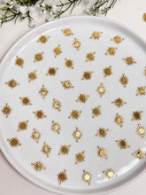 Load image into Gallery viewer, 18K Gold Plated Textured Brass Sun Connector with Two Holes