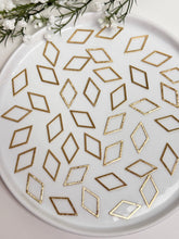 Load image into Gallery viewer, 18K Gold Plated Textured Brass Rhombus Bezel