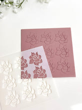 Load image into Gallery viewer, Roses #1 Clay Stencil Sheet | Reusable Polymer Clay Texture Stencil