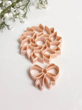 Load image into Gallery viewer, Wreath & Bow Set Christmas Tree Ornament Detailed Polymer Clay Cutter | Christmas Cutters
