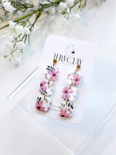 Load image into Gallery viewer, The Pink Floral Triple Dangles