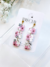 Load image into Gallery viewer, The Pink Floral Triple Dangles