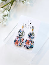 Load image into Gallery viewer, The Orange Flower Organic Square Dangles (also in silver)