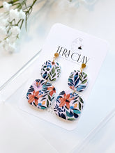 Load image into Gallery viewer, The Orange Flower Organic Square Dangles (also in silver)