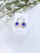 Load image into Gallery viewer, The Purple Flower Rounded Dangles