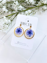 Load image into Gallery viewer, The Purple Flower Rounded Dangles