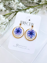 Load image into Gallery viewer, The Purple Flower Rounded Dangles