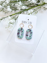 Load image into Gallery viewer, The Green Marble Oval Dangles