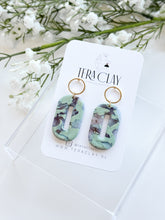 Load image into Gallery viewer, The Green Marble Oval Dangles