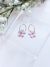 Load image into Gallery viewer, The Lila Flower Hoops