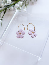 Load image into Gallery viewer, The Lila Flower Hoops