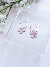 Load image into Gallery viewer, The Lila Flower Hoops