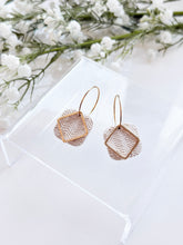 Load image into Gallery viewer, The Textured Square Hoops in Ivory White
