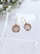 Load image into Gallery viewer, The Textured Square Hoops in Ivory White