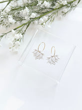 Load image into Gallery viewer, The Lotus Hoops in Ivory White
