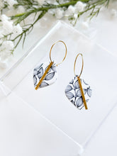 Load image into Gallery viewer, The B&W Leafy Vine Hoops (also in silver)